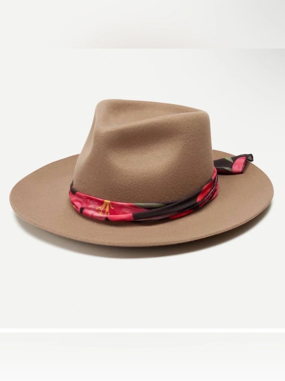 NWT Wyeth x Frida Kahlo Wool Fedora Floral Scarf Hat OS